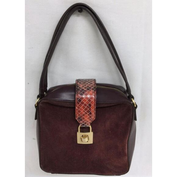 VITTORIA NAPOLI ITALY LEATHER SUEDE SHOULDER BAG - Picture 1 of 8